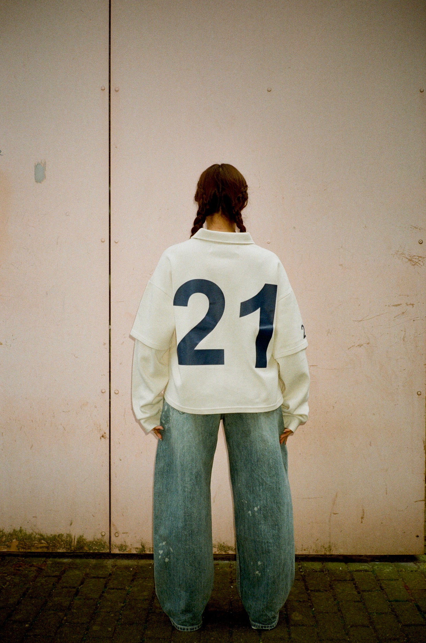 Polo-Longsleeve Beige