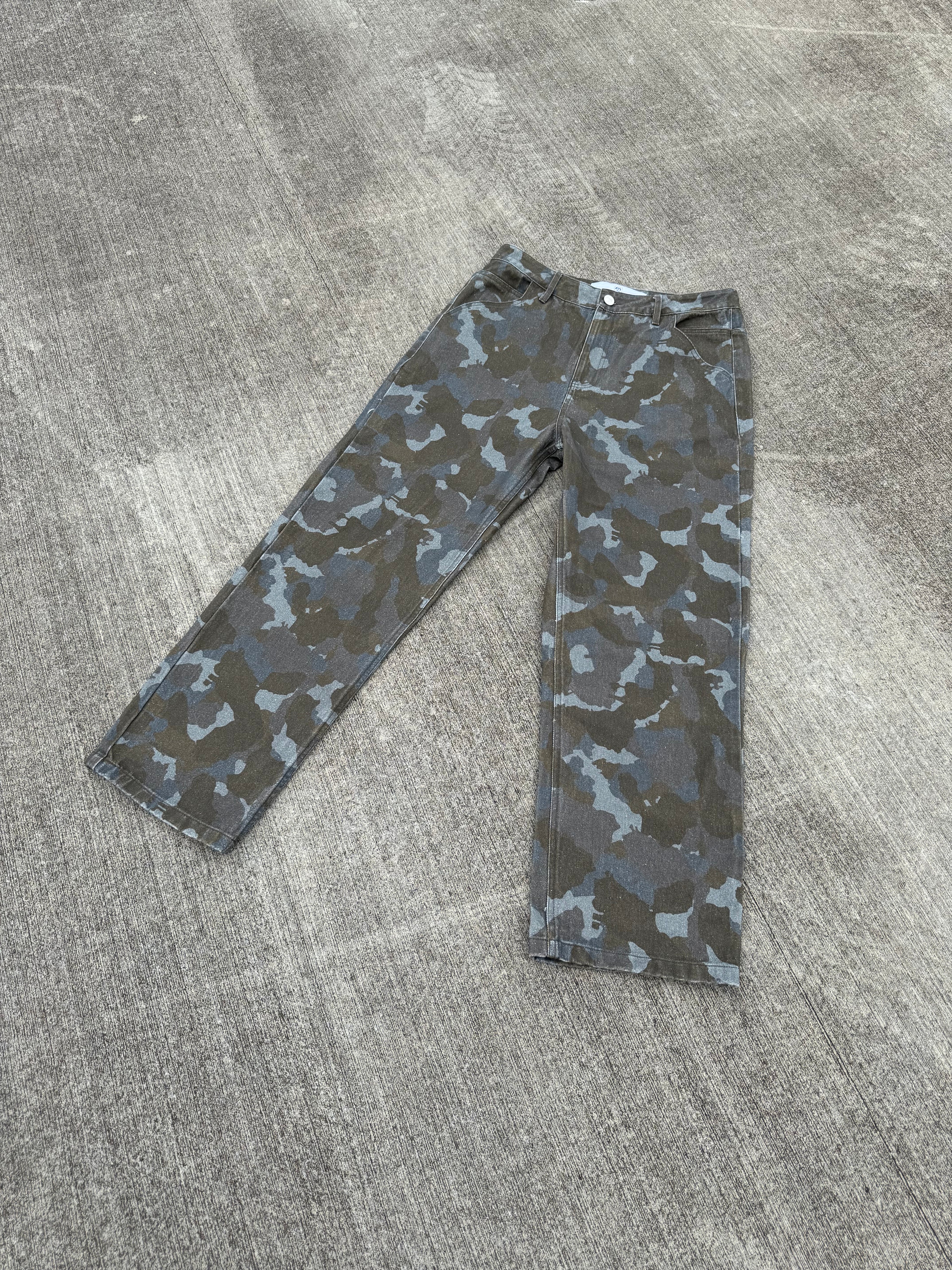 FADED CAMO DENIM PANTS