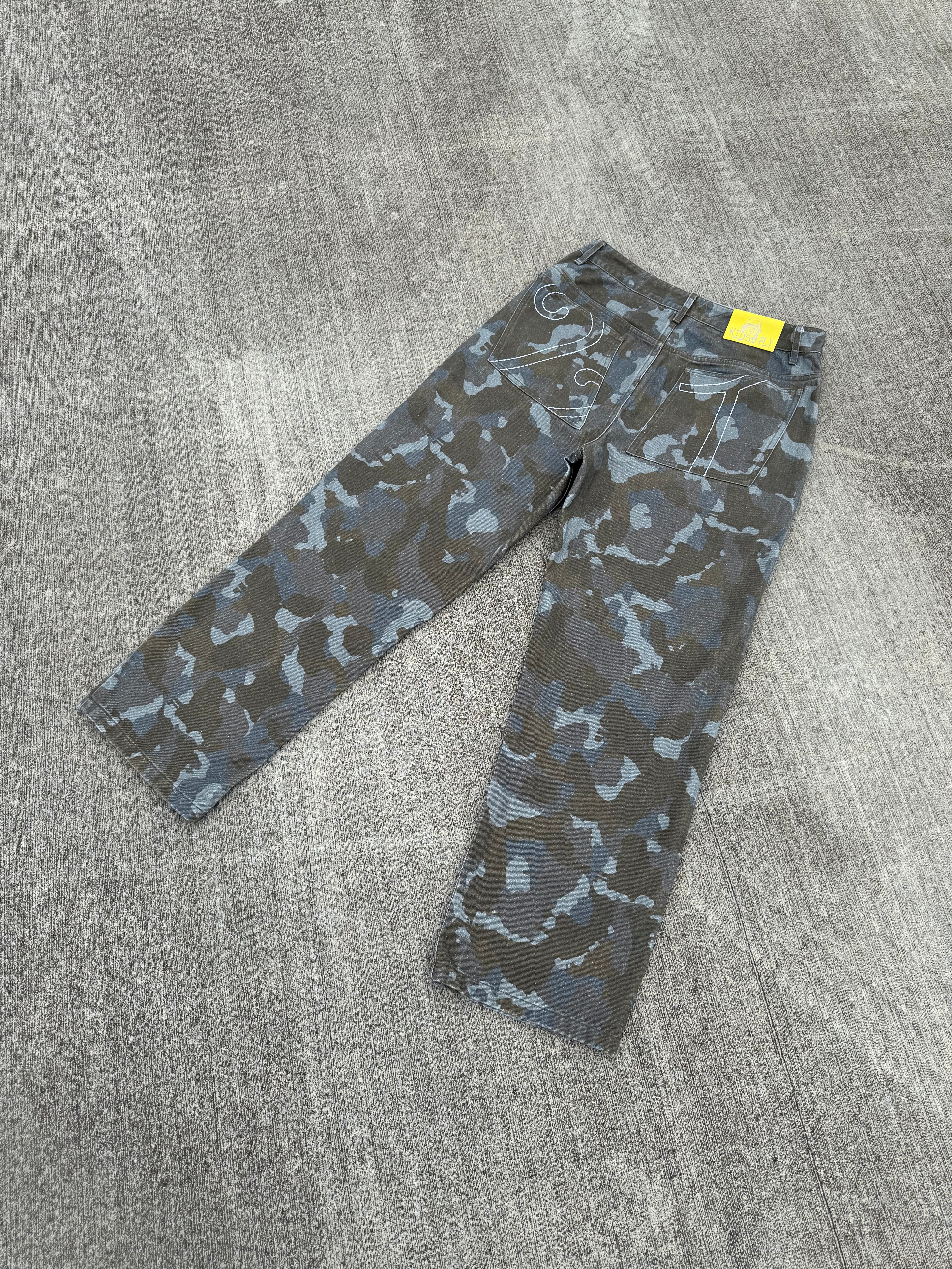 FADED CAMO DENIM PANTS