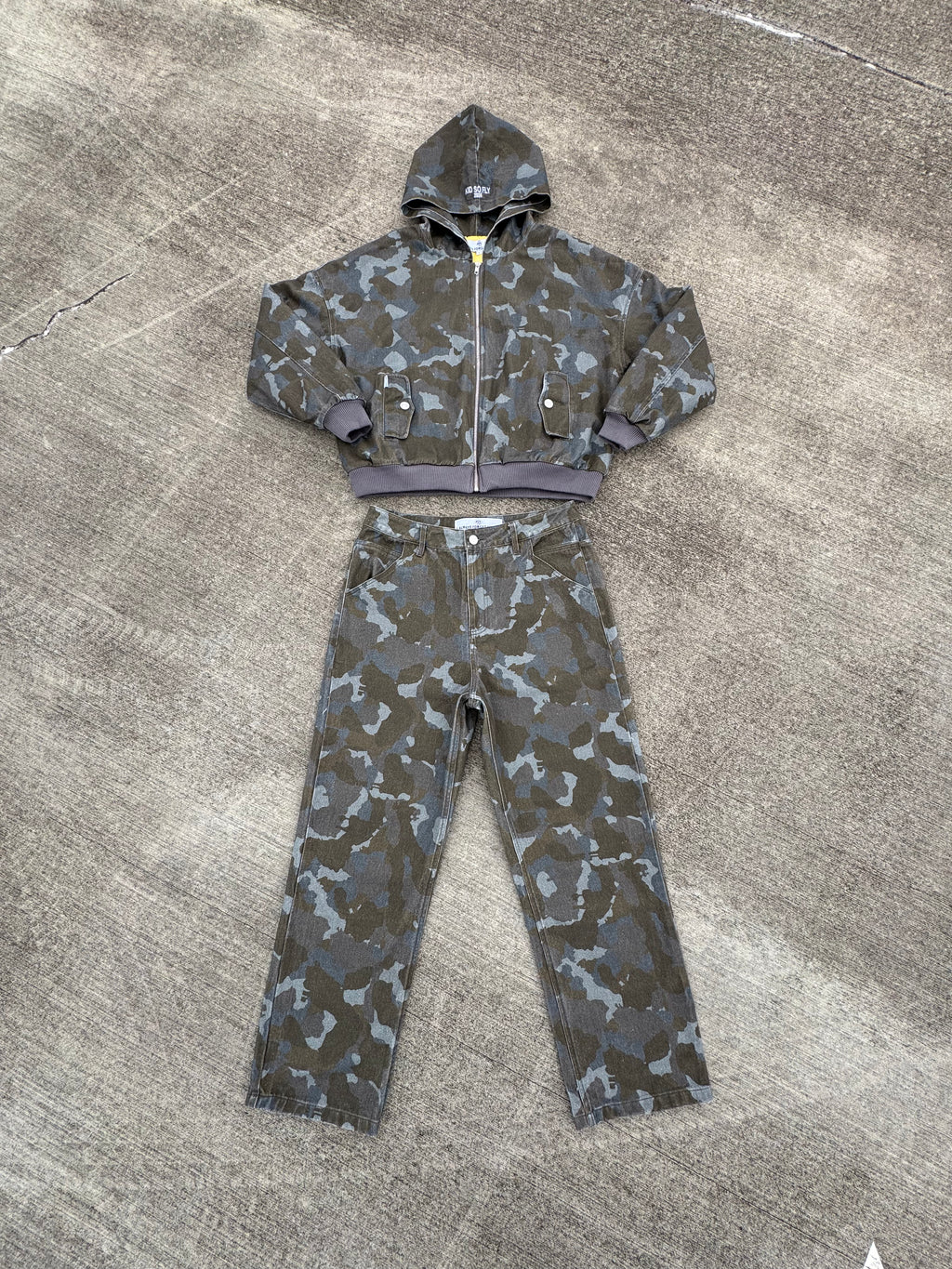 FADED CAMO DENIM PANTS